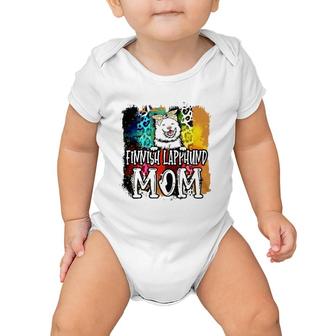 Finnish Lapphund Mom Dog Lover Watercolor Mother's Day Baby Onesie | Mazezy