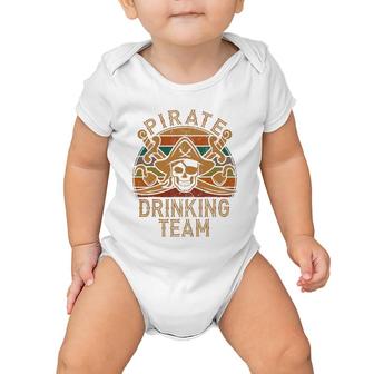 Fun Pirate Drinking Team Jolly Roger Dad Halloween Baby Onesie | Mazezy