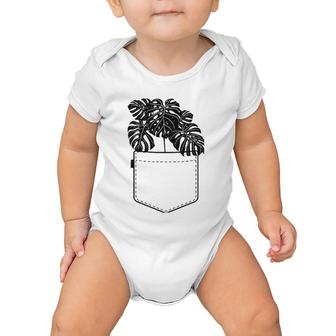 Funny Plant Gifts For Women Monstera Pocket Plant Mama Baby Onesie | Mazezy