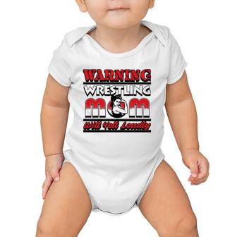 Funny Wrestling Mom Gift Women Baby Onesie | Mazezy