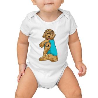 Goldendoodle I Love Mom Tattoo Apparel Dog Mom Gifts Womens Baby Onesie | Mazezy