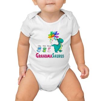Grandmasarus Dinosaur Trex Grandmother Coby Oma Olivia Sunflower Baby Onesie | Mazezy