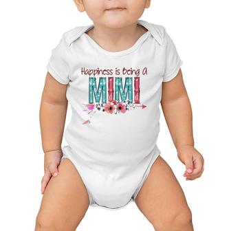 Happiness Is Being A Mimi For Grandma Mothers Day Gift Baby Onesie | Mazezy