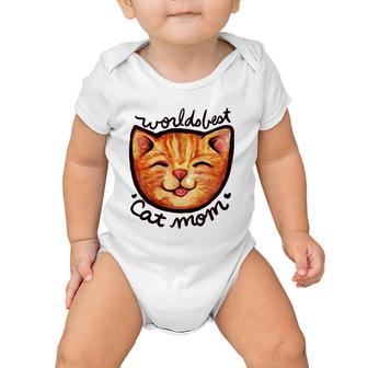Happy Orange Tabby Cat Mom Baby Onesie | Mazezy