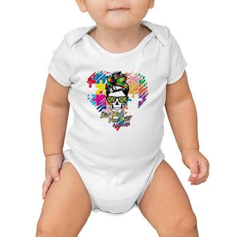 Hashtag Mom Life But Did You Die Autism Awareness Puzzle Pieces Heart Messy Bun Skull For Mother’S Day Gift Baby Onesie | Mazezy