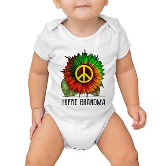 Hippie Grandma Sunflower Gift For Mother's Day Baby Onesie | Mazezy