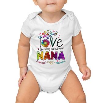 I Love Being Called Nana Daisy Flower Cute Mother's Day Baby Onesie | Mazezy
