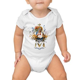 Immaculate Heart Of Mary Our Lady Blessed Mother Catholic Baby Onesie | Mazezy