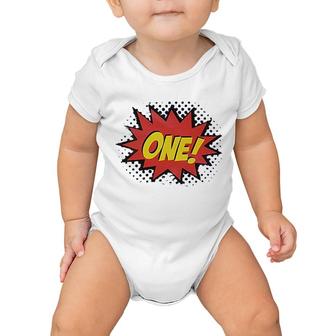 Kingdom Baby Boys One Superhero Hero 1st Birthday Boy 1 Year Old Colorful First Birthday Baby Onesie - Seseable