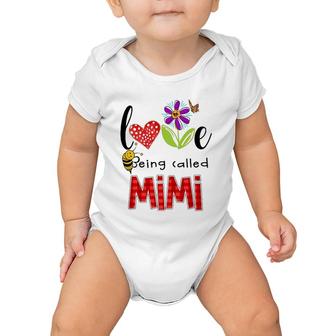 Love Being Called Mimi Gift Grandmother Cute Bee Flower Butterfly Baby Onesie | Mazezy