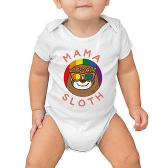 Mama Sloth Lgbtq Rainbow Flag Gay Pride Ally Gay Mom Women Baby Onesie | Mazezy