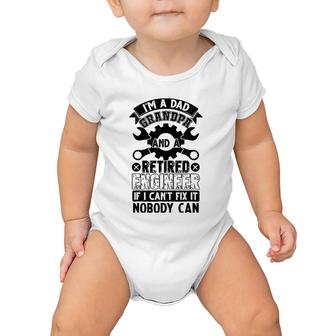 Mens I'm A Dad Grandpa And A Retired Engineer Retirement Gift Baby Onesie | Mazezy