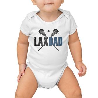 Mens Lax Dad Lacrosse Player Father Parent Coach Gift Vintage Baby Onesie | Mazezy
