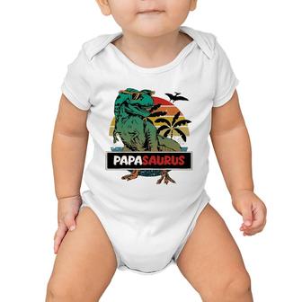 Mens Matching Family Papasaurusrex Father's Day - Grandpa Dad Baby Onesie | Mazezy