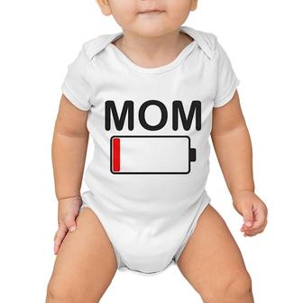 Mom Battery Low Funny Sarcastic Baby Onesie | Mazezy