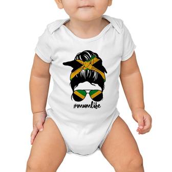 Mom Life Messy Bun Jamaican Flag Mother’S Day Jamaica Gifts Baby Onesie | Mazezy