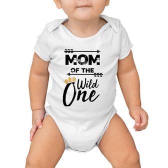 Mom Of The Wild One Cute Motherhood Gift Baby Onesie | Mazezy