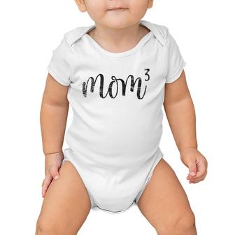 Mom3 Mom Cubed Mother Of Three Mama Of 3 Gifts Mother's Day Baby Onesie | Mazezy