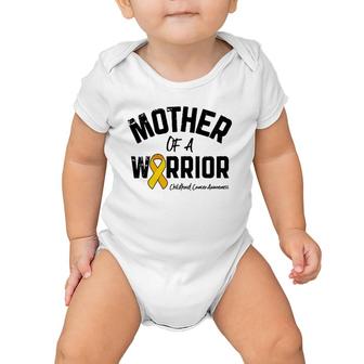 Mother Of A Warrior Childhood Cancer Awareness Mom Mama Gift Baby Onesie | Mazezy