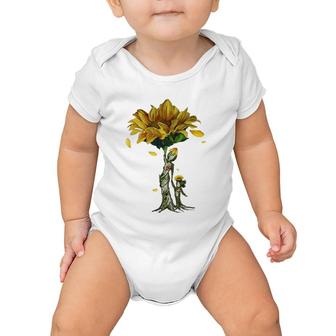 Mother Sunflower Daughter Sunflower Hippie Family Mom Baby Onesie | Mazezy