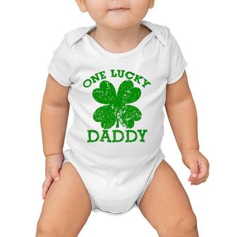 One Lucky Daddy Vintage St Patricks Day Men  Baby Onesie