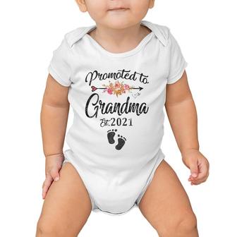 Promoted To Grandma Mother's Day For New Grandmother Baby Onesie | Mazezy