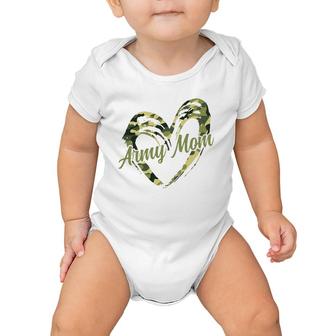 Proud Army Mom Military Mother Camouflage Apparel Baby Onesie | Mazezy