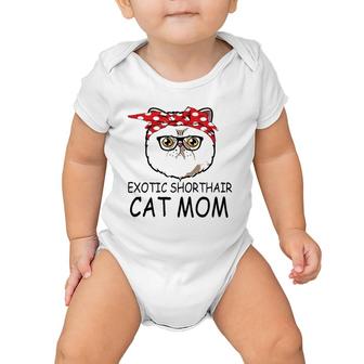 Red Bandana Exotic Shorthair Cat Mom Mother's Day Baby Onesie | Mazezy