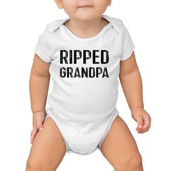 Ripped Grandpa Gift Father's Day 1 Best Grandpa Ever Baby Onesie | Mazezy