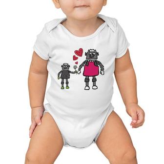 Robot Mom Mother And Son Love Mother's Day Baby Onesie | Mazezy