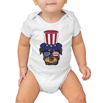 Rottweiler Patriotic Dog Mom & Dad S 4Th Of July Usa Baby Onesie | Mazezy
