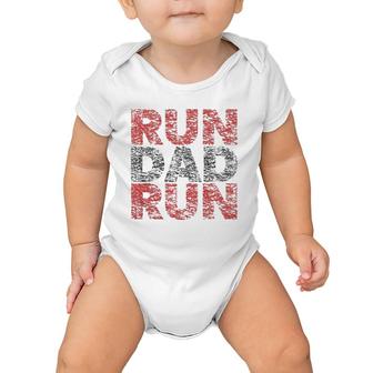 Run Dad Run Marathon Support Team Triathlon Dad Baby Onesie | Mazezy