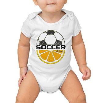 Soccer Mom Orange Slice V-Neck Baby Onesie | Mazezy