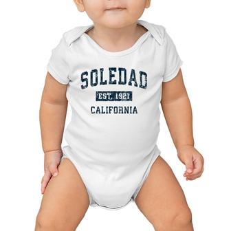 Soledad California Ca Vintage Sports Design Navy Print Baby Onesie | Mazezy