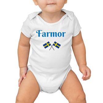 Swedish Grandmother Farmor Flags Sweden Father's Mother Baby Onesie | Mazezy