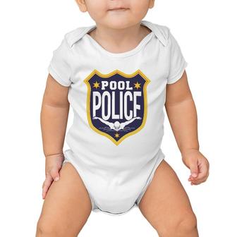 Swimming Swimmer Swim Pool Police Coach Dad Baby Onesie | Mazezy