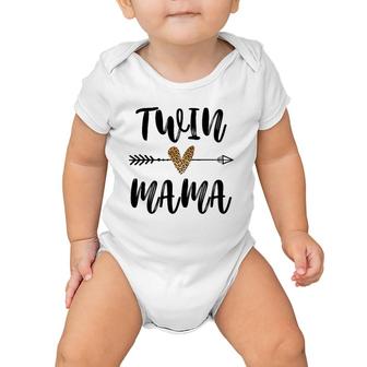 Twin Mama Mother's Day Funny Leopard New Mom Of Twins Baby Onesie | Mazezy