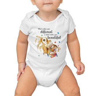 What Makes You Different Lion Mom Autism Child Awareness Baby Onesie | Mazezy