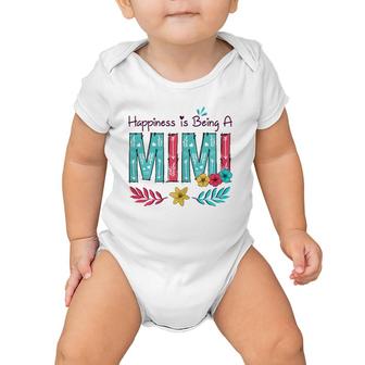 Womens Happiness Is Being A Mimi Mother's Day Gift Grandma Baby Onesie | Mazezy