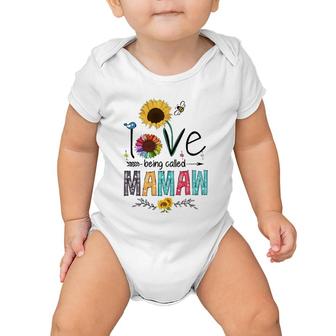 Womens I Love Being Called Mamaw Sunflower Cute Mother's Day Woman Baby Onesie | Mazezy