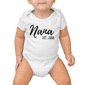 Womens Nana Est 2018 Gift For New Grandmother Granny Gramm Baby Onesie | Mazezy
