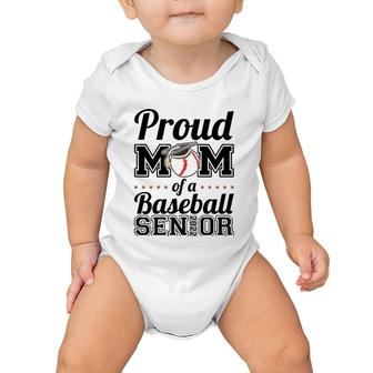 Womens Proud Mom Of A Baseball Senior 2022 Mother Baby Onesie | Mazezy