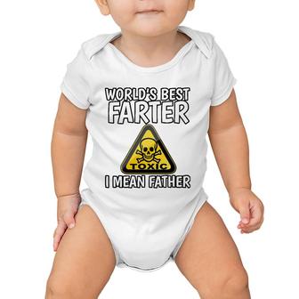 Worlds Best Farter, I Mean Father - Funny Fathers Day Fart Baby Onesie | Mazezy