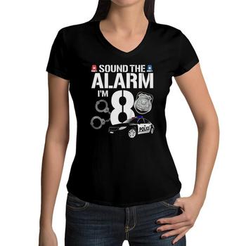 Kids 8 Years Old Police Birthday Shirt Officer Cop Car 8th
