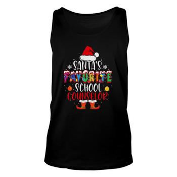 Santa's Favorite School Counselor Xmas Light Hat Christmas T-Shirt Santa's Favorite School Counselor Xmas Light Hat Christmas T-Shirt