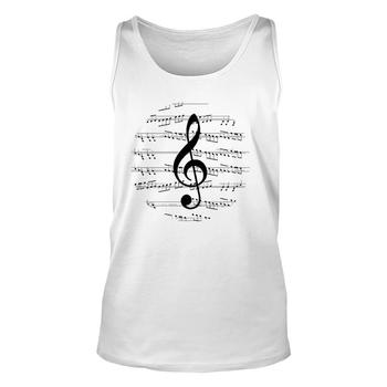 Music Sheet Notes G-Clef Symbol Vintage Musician Long Sleeve