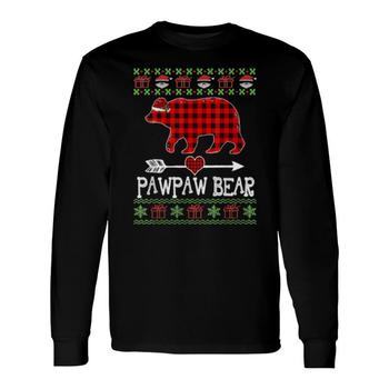 Pawpaw Bear Christmas Pajama Red Plaid Buffalo Family T-Shirt