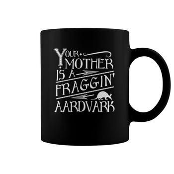 Your Mother Is A Fraggin' Aardvark White Distressed Graphic Slim Fit Youth  T-shirt | Mazezy DE