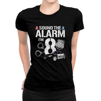 Kids 8 Years Old Police Birthday Shirt Officer Cop Car 8th