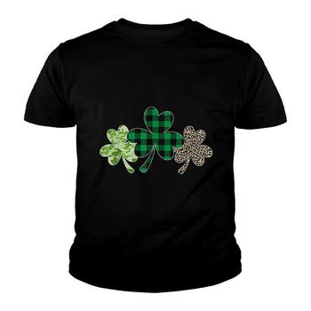 Plaid Shamrock Shirt Leopard Camouflage Fun St Patricks Day T-Shirt